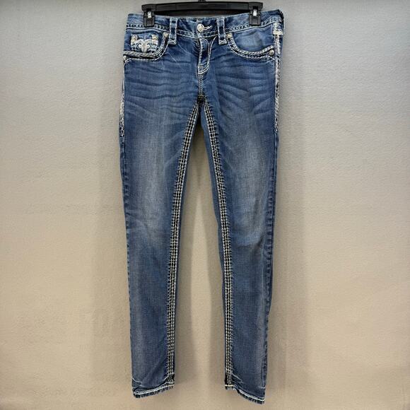Rock Revival Denim - Rock Revival Jeans Women's 27 (4) Blue Hana Skinny Embellished Preppy Western